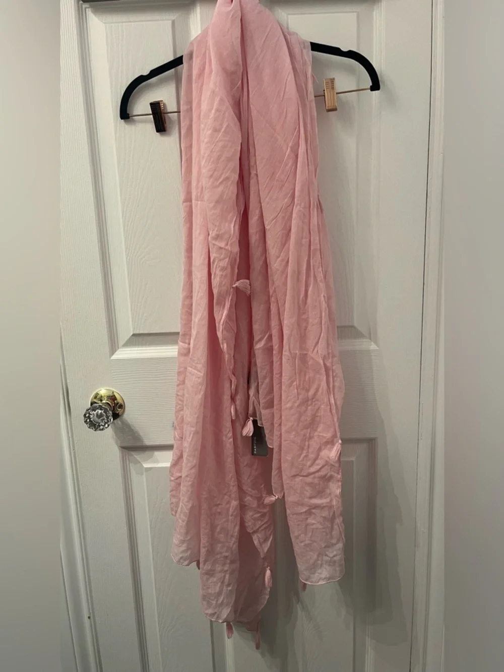 Parfois Light Blush Cotton Scarf with Tassels - Picture 2 of 10